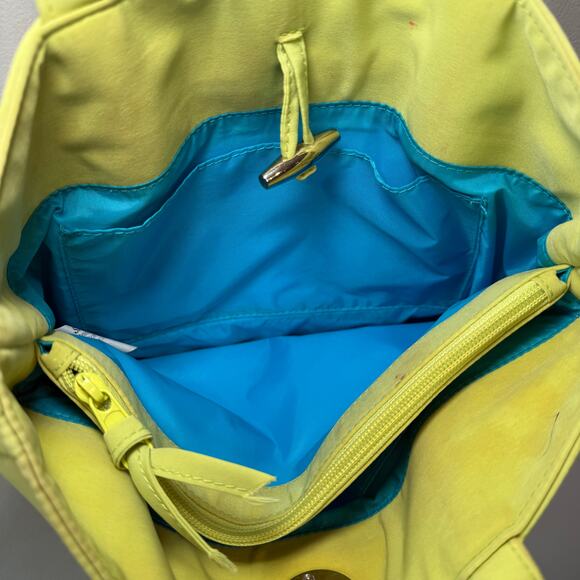 Vera Bradley Lime Green Quilted Microfiber Shoulder Bag Purse with Toggle - Picture 10 of 13